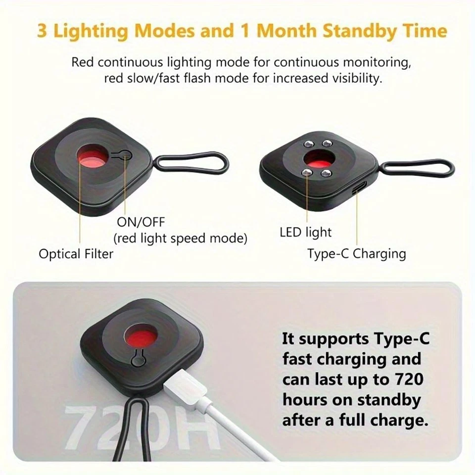 Easy-to-Carry Hidden Camera Detector – Spy Equipment for Hotels, Offices, Guests - Image 4 of 4