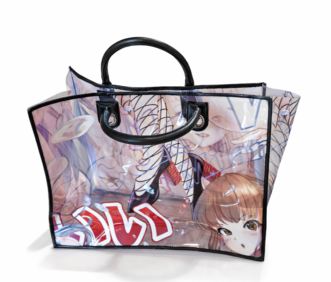 $925 GCDS Fashion Week Runway Anime Shopper Tote Bag PVC Leather