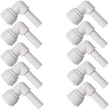 Water Pipe Stem Elbow Connector for 1/4" stem elbow connect, White 