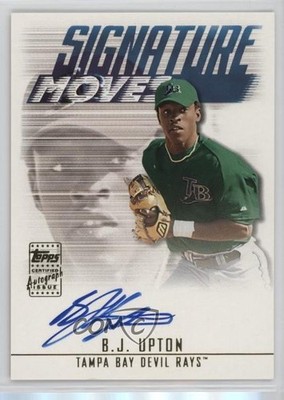 2003 Topps Traded & Rookies Signature Moves BJ Upton #SMA-BU Auto 1m2q