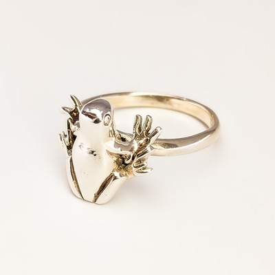 Sterling Silver Frog Shaped Ring - Size Q   New Old Stock #68033