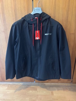 Diesel Sport Windbreaker Jacke L Neu Schwarz Übergangsjacke