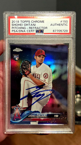 2018 Topps Chrome Shohei Ohtani Refractor RC PSA Rookie Auto