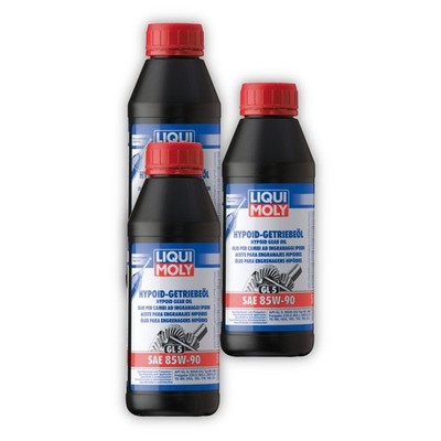 3x 500ml LIQUI MOLY 1404 Hypoid-Getriebeöl (GL5) SAE 85W-90 Getriebe Öl Gear Oil