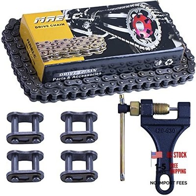 428H Motorcycle Chain+ Chain Breaker,-links Heavy Duty Drive Chain 116
