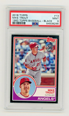 2018 Mike Trout Topps 1983 Black /299 low pop. #13 Mint PSA 9