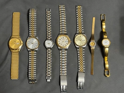 Lot 7 vtg PULSAR SEIKO Salesman SAMPLE Display WATCH V232 V810 V533 V743 V544 SQ