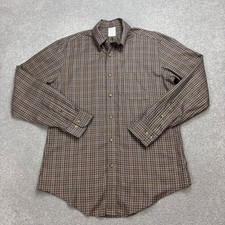 Brooks Brothers Shirt Adult Medium Brown OCBD Oxford Non Iron Supima Regent Men