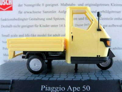 Busch 60003 Piaggio Ape 50 Pritsche (2006) in hellgelb 1:43 / Spur 0 NEU/OVP  - Bild 1 von 4