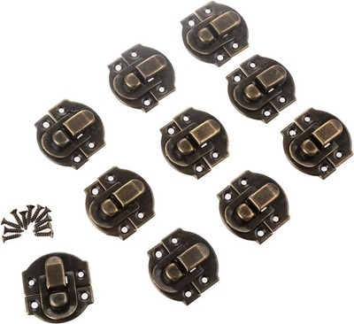 dophee 10 Pack Vintage Small Box Hasp, Mini Metal 1.06''x1.14'', Antique Bronze 