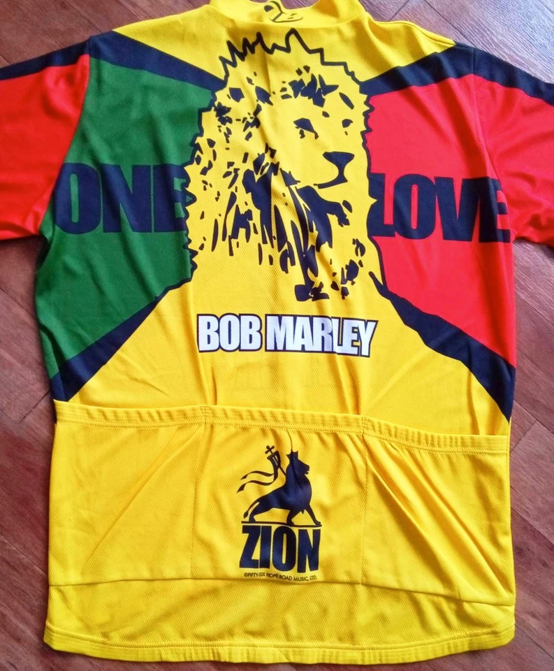 Camiseta deportiva de ciclismo Bob Marley "One Love" Ride 7b Rasta de colección rara de los años 2000 — XL (relajada) Foto 3 de 4