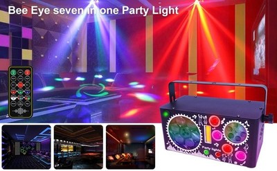 BAKOD 7-in-1 World Window Party Light LED Laser GOBO DJ Light with Sound & DMX