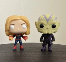 POP! Marvel Captain Marvel and Talos Funko POP Vinyl Bobble Head Lot