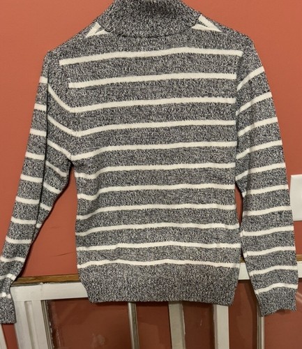 Izod Sweater Boys L 14 /16 Preppy Schoolboy Ivory Black Stripe NWT - Picture 2 of 4