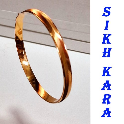 Sikh kara Goldplated design kada singh kaur karra bangle men and women - Picture 2 of 4