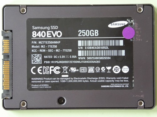 Samsung SSD 840 EVO MZ-7TE250 SATA III 250GB solid state drive
