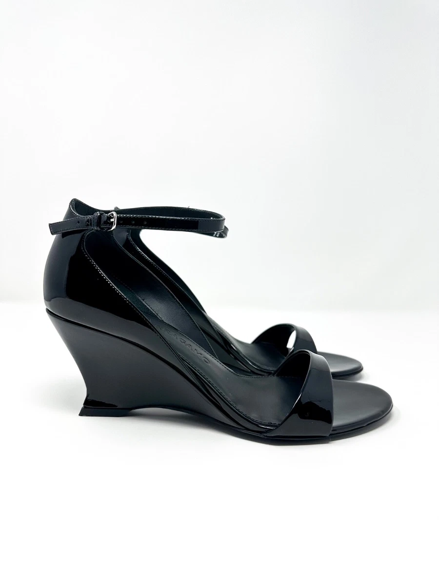 Salvatore Ferragamo Wedge Patent Leather Sandals for Women for