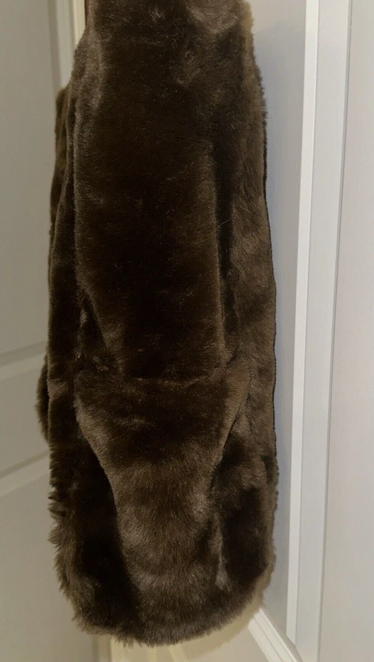 POTTERY BARN 儿童人造毛皮大号棕色托特包婴儿幼儿包钱包外袋 — 第 4/4 张图片