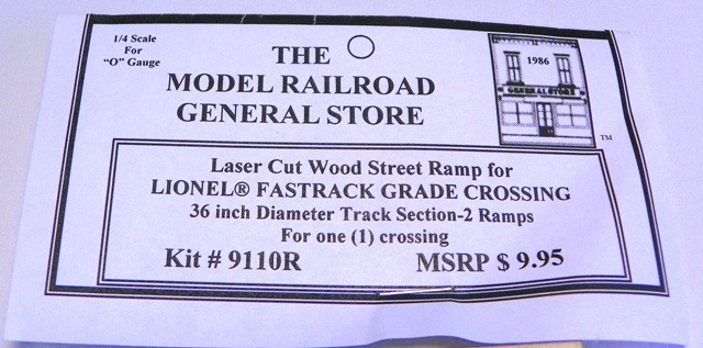 Railroad Crossing Ramp Railroad grade Crossing RAMP for Lionel O Fastrack 3-rail 31