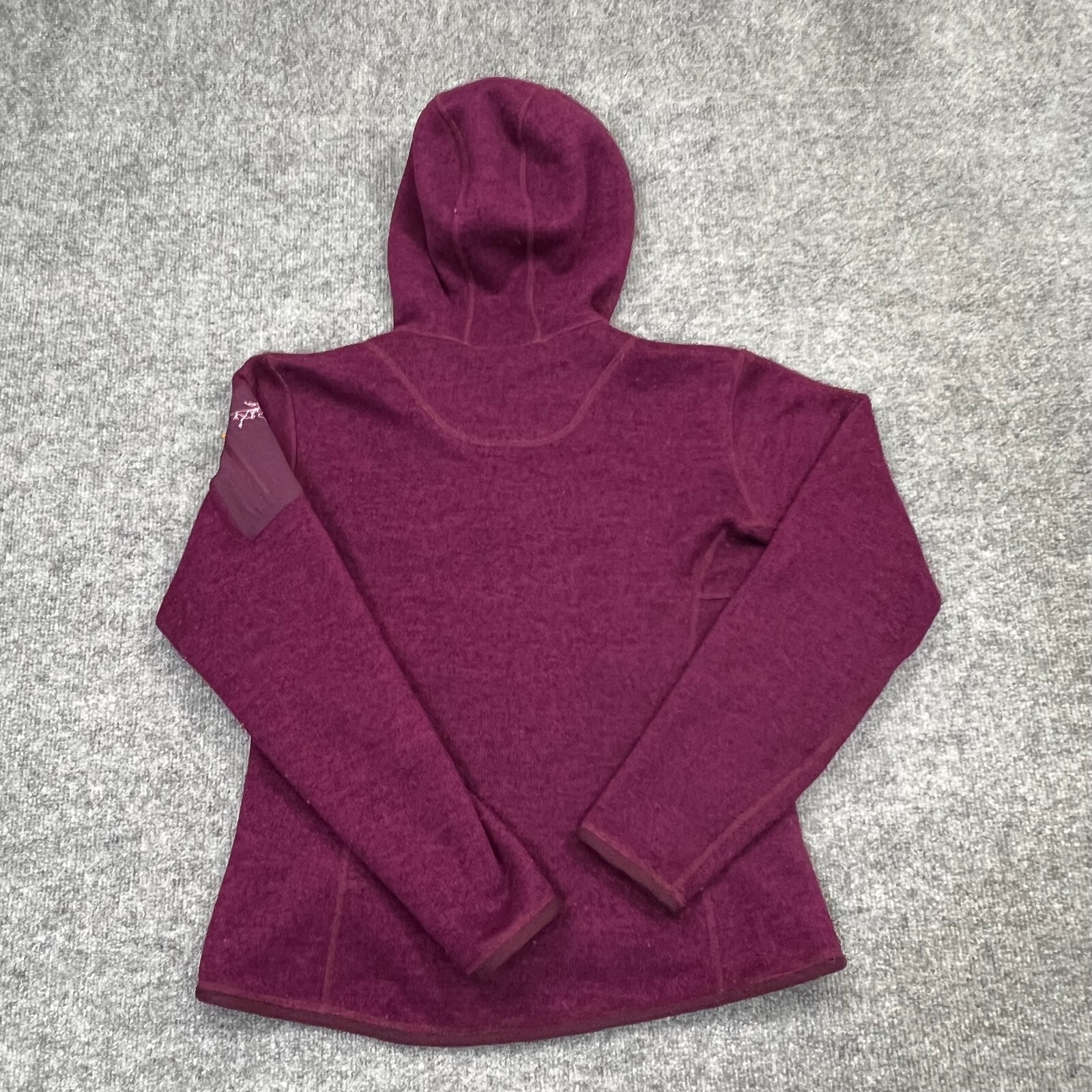 ARC'TERYX Arcteryx Polartec Full Zip Covert Fleece Felpa con Cappuccio Giacca Viola Borgogna Donna S