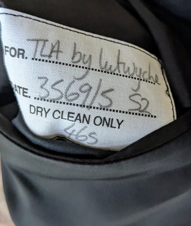 NWOT Lutwyche Savile Row Light Gray Check Full Canvas Suit Flat Front Pants US46 - Image 4 of 4