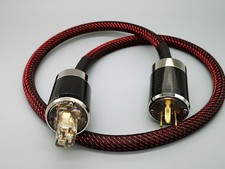 1.5m Pure copper 6n US AC Power Cord Cable Carbon Fiber Plug IEC Female