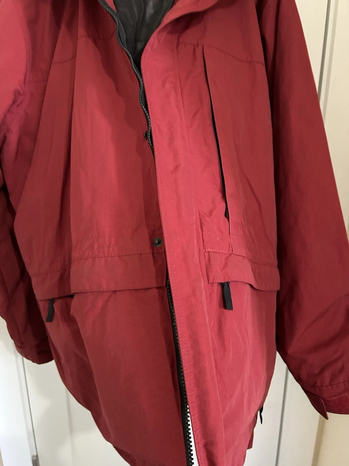 Casaco vintage Eddie Bauer masculino de náilon com zíper completo destacável trabalho chuva XXL - Imagem 4 de 4
