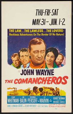 THE COMANCHEROS Movie POSTER 27x40 C John Wayne Ina Balin Stuart ...