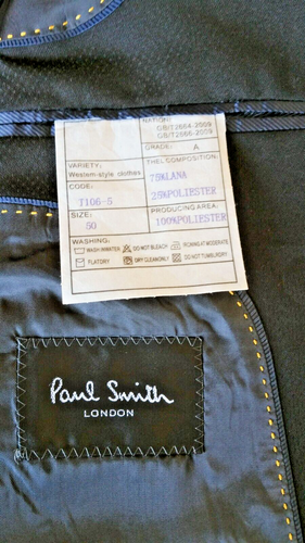 Paul Smith Anzug Sakko + Hose Men Suit 54 L slim fit NEU 1049€ NEW schwarz WOLLE - Picture 9 of 11
