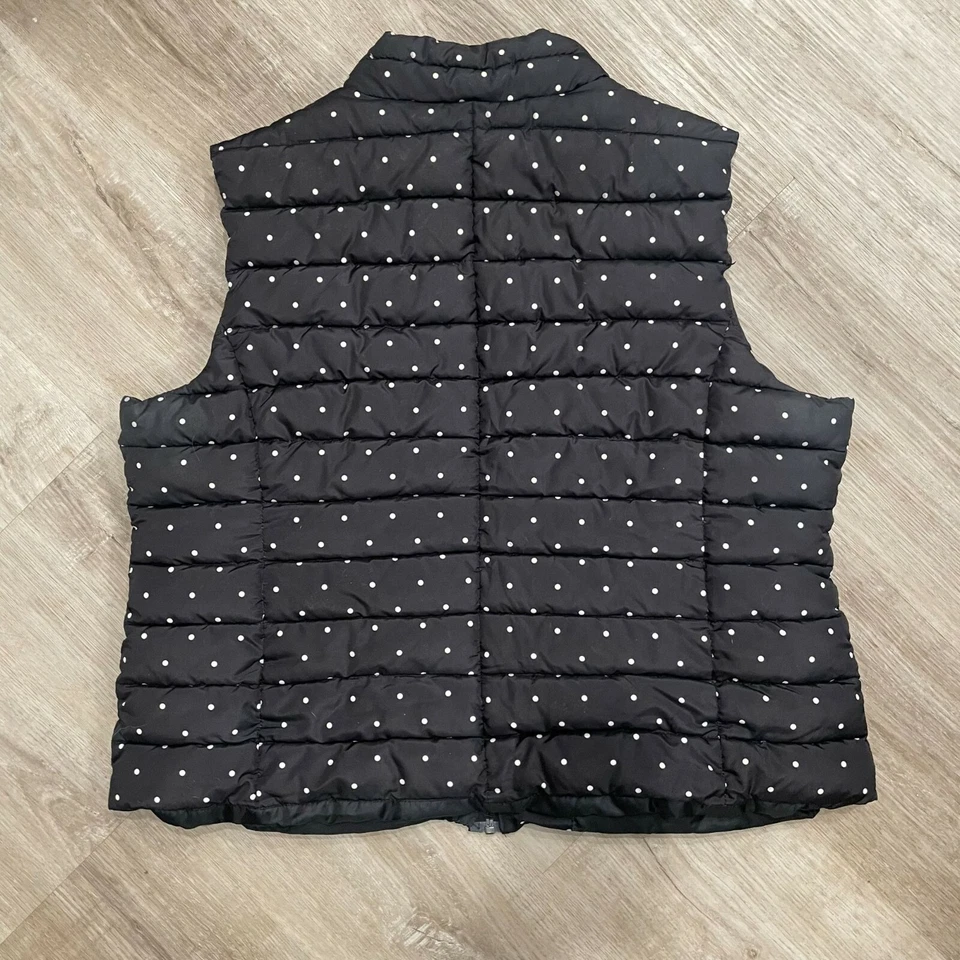 Chaleco Colebrook Para Mujer Negro Lunares Cremallera Completa Talla EE. UU. - XL Foto 2 de 4