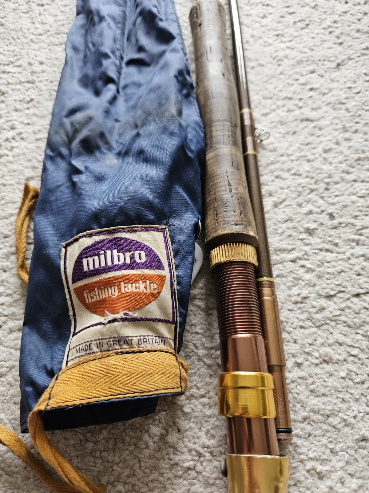 Hollow Fibreglass Fly Rod MILBRO TRUFLY 2 Piece 9'6" Line wt 6 with
