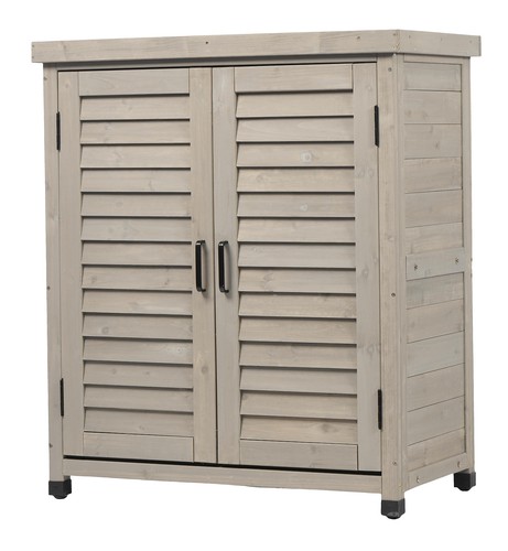 Potting Bench with Storage Cabinet and Metal Table Top for Outdoor Patio,Gard
