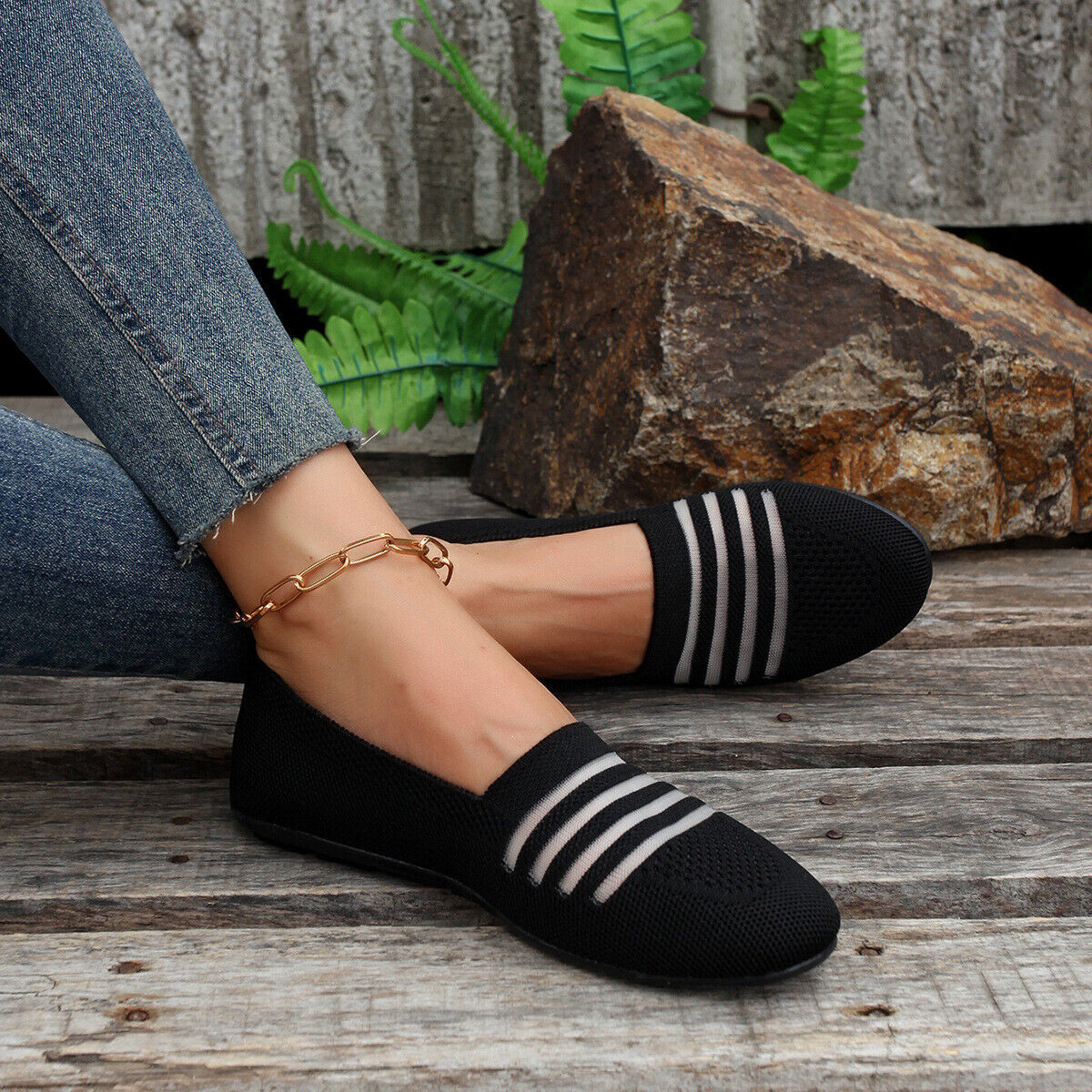 Womens Walking Work Trainers Shoes Casual Slip On Memory Foam