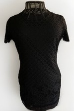 Isaac Mizrahi Live! Little Black Dress Lined Lace Overlay Short Sleeve Sz. S