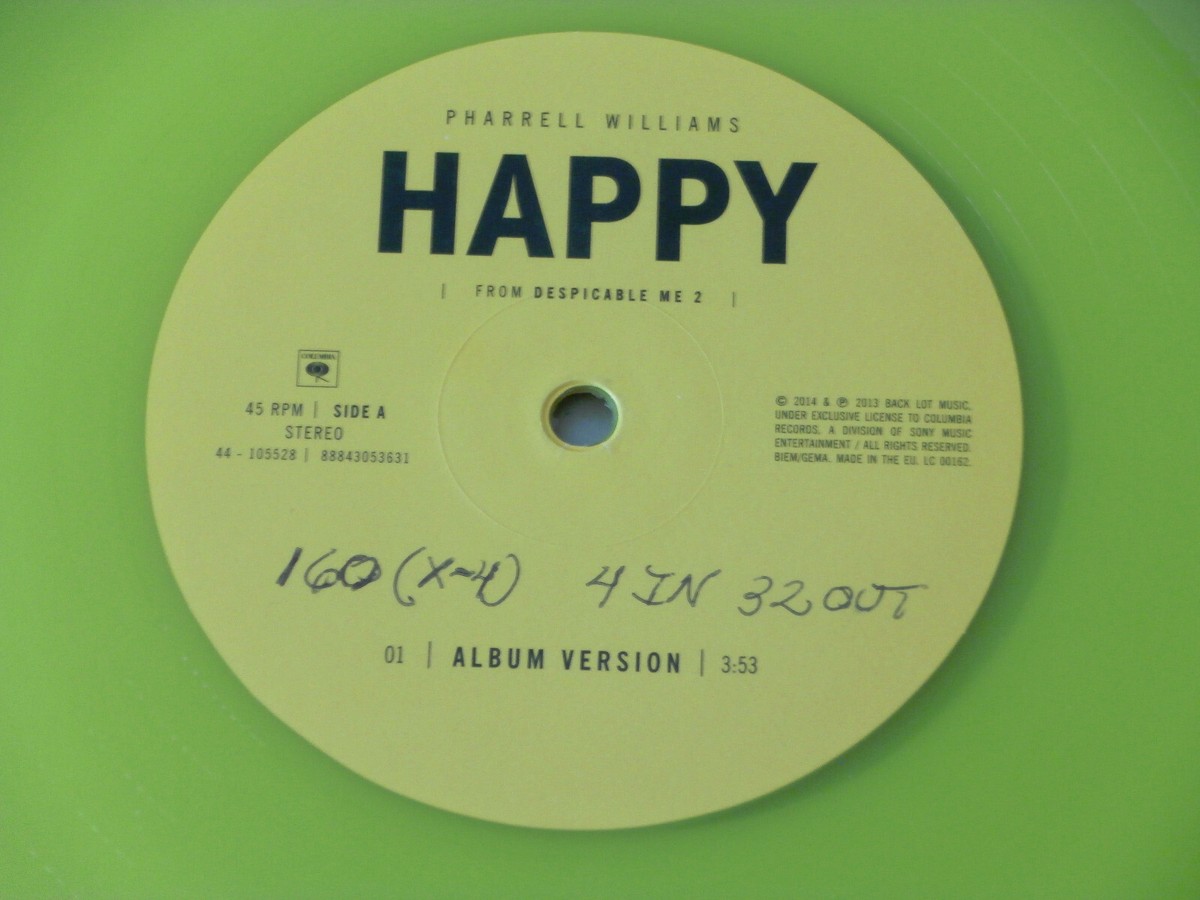 PHARRELL WILLIAMS~ HAPPY~ RARE YELLOW WAX~ NEAR MINT COPY