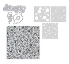 Hero Arts "FLOWERS BEES" Stamp, COLOR LAYERING ROSES Stencils, AMAZING Die Set