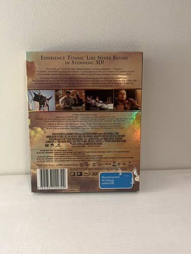 Titanic 3D & 2D Blu-Ray With Slipcase Region B- Free Postage - Picture 2 of 5