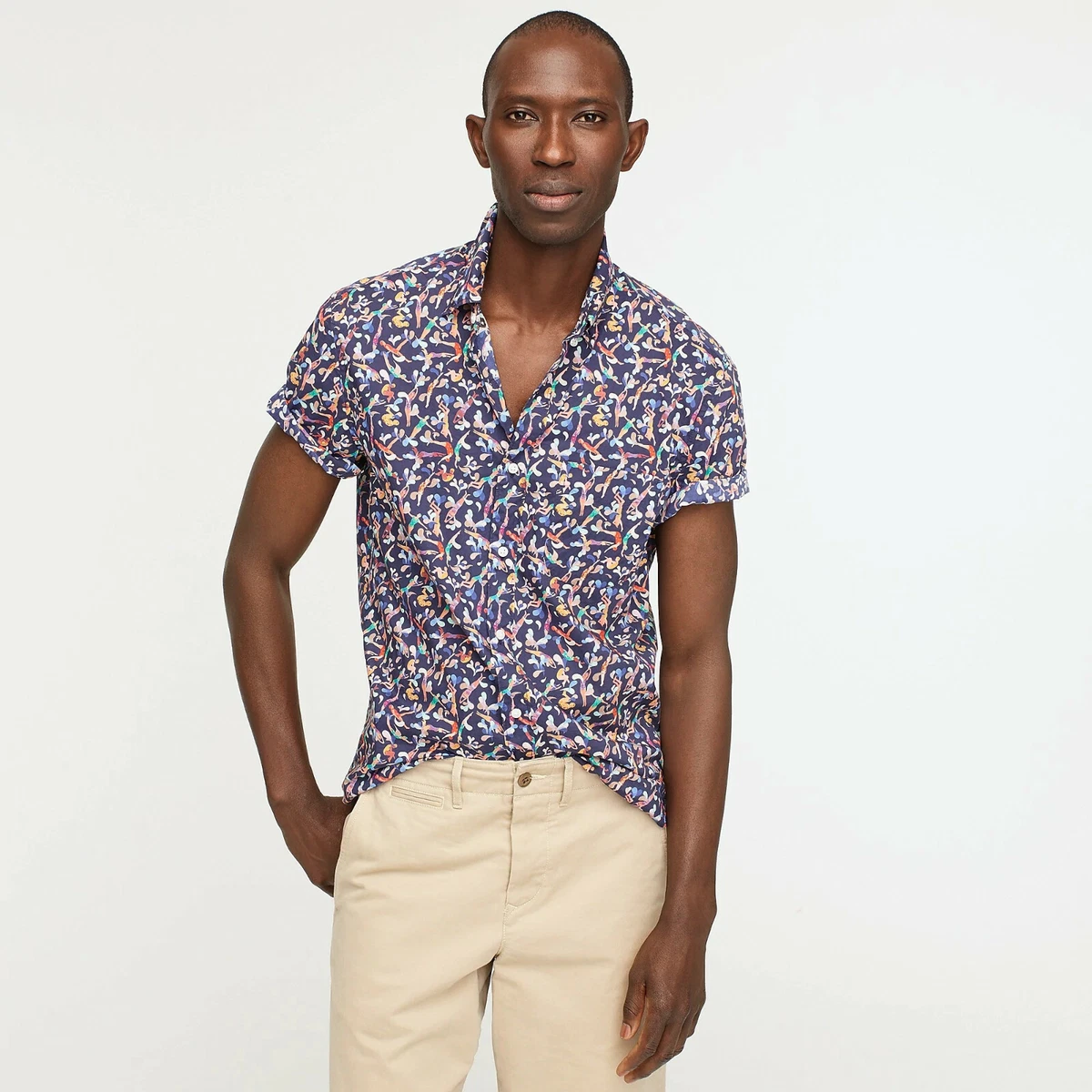 J. Crew x Liberty® Lido Print Men\'s Short-sleeve Cotton Poplin Shirt $98  NEW L | eBay