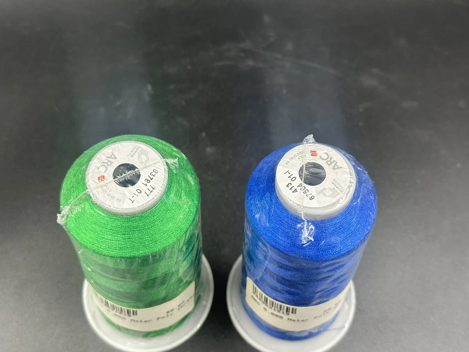 2-ARC 100% Polyester Embroidery Machine Thread (40wt- 5000M) Blue And Green - Image 2 of 3