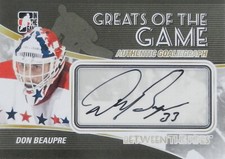 10-11 itg btp pipes greats goaliegraph don beaupre capitals autograph auto