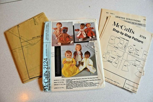 1969 McCall's Uncut #2124" 17-18.5" Chubby Baby Doll Clothes Wardrobe Pattern - Picture 5 of 5