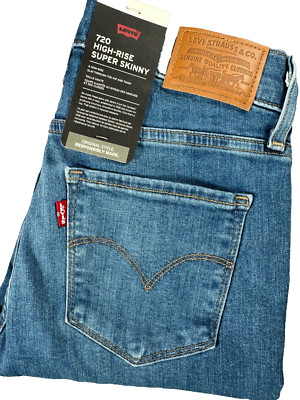 Levi´s 720  Jeans High-Rise Super Skinny Größe W25L32 Damen dunkelblau Stretch