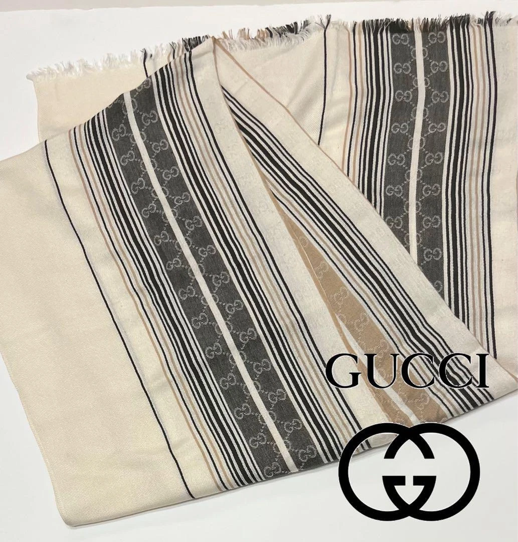 Beauté Gucci Gg GG motif grand format écurie écharpe rectangulaire logo long shall 