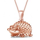 Igel Anhänger Halskette 925 Silber Rose Gold Rotgold Tiere Damen Jungen Kette