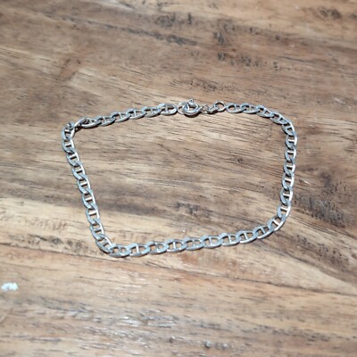 Vintage Sterling Silber Bettelarmband zierliche Marine Ankerkette 