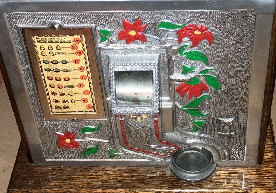 Rare Vintage Mill’s Poinsettia Gooseneck 25 Cent Slot Machine | eBay