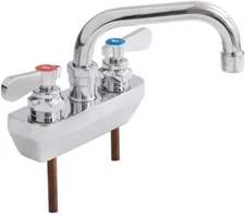 BK PBF-4SM2-6LF Heavy Duty Splash Mount Faucet with 6" Swing Spout & 4"