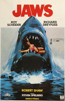 1975 Jaws Movie Poster 11X17 Martin Brody Quint Great White Shark