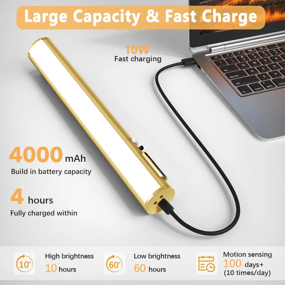 Aplique de pared con sensor de movimiento a batería, luces de imagen inalámbricas para pared, re Foto 3 de 4