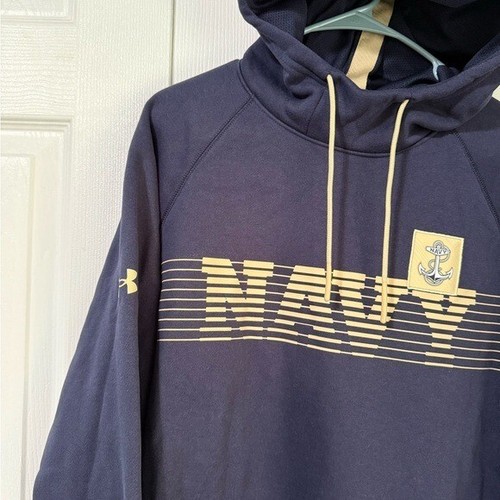 Under Armour Navy Midshipmen Sideline Fleece Raglan Pullover Hoodie - Navy XL - Bild 10 von 10